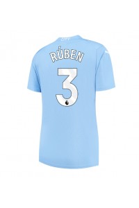 Manchester City Ruben Dias #3 Jalkapallovaatteet Naisten Kotipaita 2023-24 Lyhythihainen